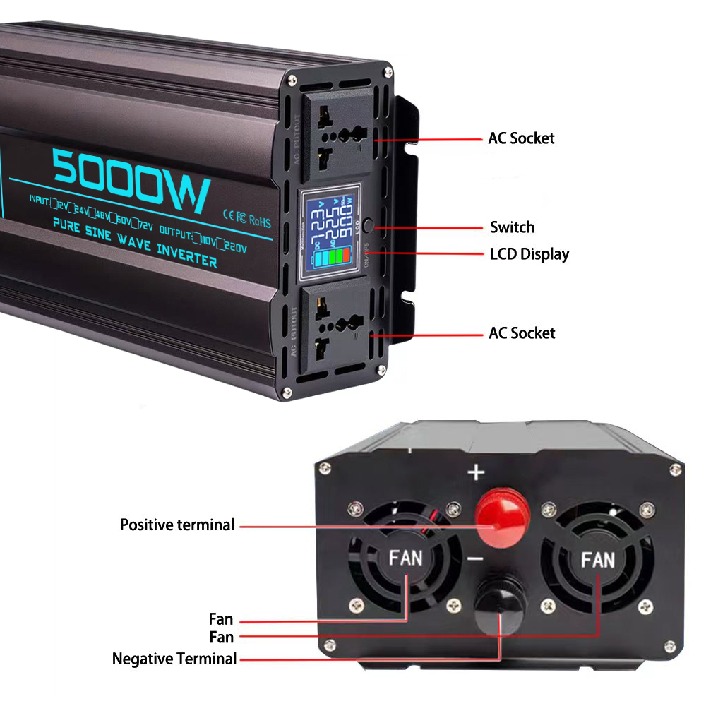 Pure Sine Wave Inverter 12V/24 - Pure Sine Wave Inverter 5000W 48V 220V recension och pris